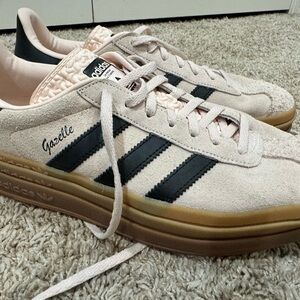 Adidas Gazelle Women's Cream and Black Sneakers